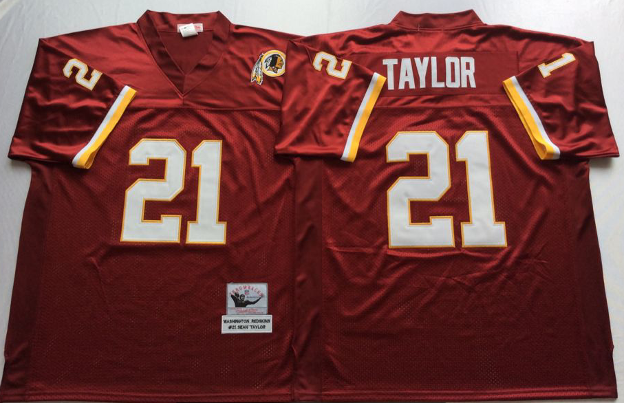 Men NFL Washington Redskins 21 Taylor red Mitchell Ness jerseys
